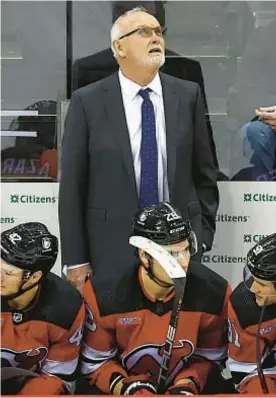 ?? AP ?? Coach Lindy Ruff keeps searching for way to fix his flounderin­g Devils.