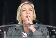  ?? File picture: REUTERS ?? UNBOWED: France’s far-right National Front leader Marine Le Pen speaks at a political rally as part of her party’s campaign.