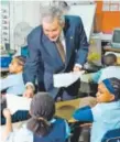  ??  ?? President GeorgeW. Bush visits a school to promote his No Child Left Behind initiative, which was never popularly received despite its bipartisan passage in Congress. Getty Images