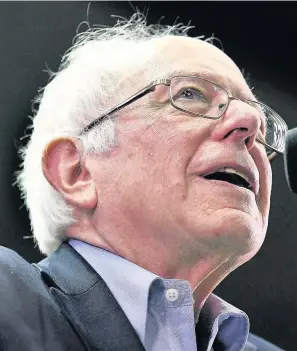  ?? Tommy Martino ?? > US Senator Bernie Sanders speaks at the Adams Center on the University of Montana campus, in Missoula, Montana, USA