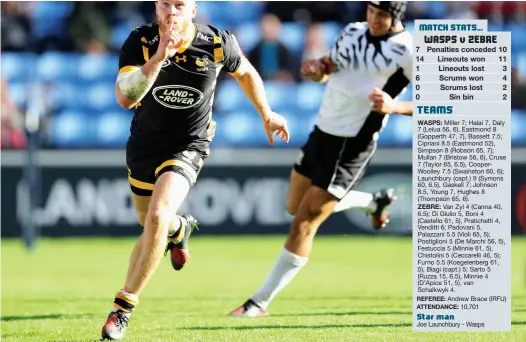  ?? PICTURES: Getty Images ?? Hush your mouths: Joe Simpson scores the eighth try