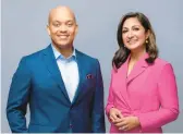  ?? MIKE MORGAN/PBS ?? Geoff Bennett and Amna Nawaz will replace Judy Woodruff as anchors of the weeknight “NewsHour.”