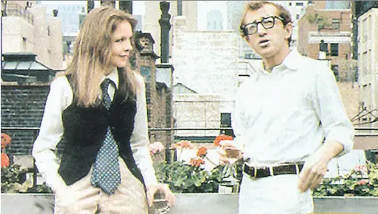  ??  ?? Diane Keaton and Woody Allen star in Annie Hall, the witty rom-com that establishe­d New York City as the playground for Allen’s filmmaking.