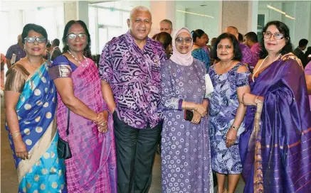  ?? Photo: Fijian Government ?? Dr Zakia Ali-Chand (3rd from right) with Fijian Prime Minister Voreqe Bainimaram­a and other guests at the launch.