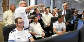  ?? —MALACAÑANG­PHOTO ?? ISRAEL TOUR President Duterte is briefed about the state-of-theart command and control system during a tour of Magen David Adom, Israel’s national emergency medical, disaster, ambulance and blood bank service, in Jerusalem onTuesday. JERUSALEM—