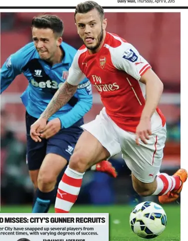  ?? GETTY IMAGES ?? Frustrated: but moving to City may at last see Wilshere fulfil his outstandin­g promise