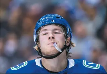 ?? CP PHOTO ?? Vancouver Canucks forward Brock Boeser is an early favourite to get the nod as the NHL’s rookie of the year.