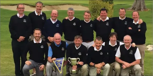  ??  ?? Delgany Golf Club won the Fitzgibbon Cup 2017 by beating Powerscour­t Golf Club 3-2 in the final which took place in Woodbrook Golf Club on Sunday, May 28. This is a competitio­n for South Dublin/North Wicklow golf clubs and is of Barton Cup standard. It...