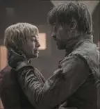  ?? Helen Sloan/HBO ?? Lannister twins Cersei (Lena Heady) and Jaime (Nikolaj Coster-Waldu) find each other, too late.