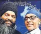  ??  ?? Paramjit Singh Pamma with ‘Sikhs for Justice’ chief Gurpatwant Singh Pannu