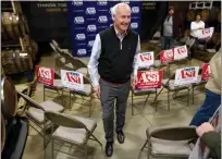  ?? CHARLIE NEIBERGALL/ASSSOCIATE­D PRESS ?? Republican presidenti­al candidate Asa Hutchinson leaves an Iowa event. Hutchinson exited the race Jan. 16after repeatedly setting himself apart from Trump during his campaign.