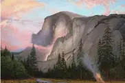  ??  ?? Elk Fire, Half Dome, oil on canvas, 57 x 86”