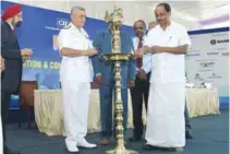  ??  ?? Minister for Ports, Fisheries & Excise, Government of Kerala,
K. Babu lighting of lamp at the NAMEXPO 2013