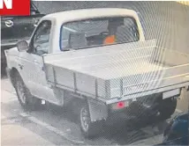  ??  ?? ABOVE: A police image of a white ute believed to have been used in the thefts.