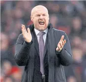  ?? REUTERS ?? Then-Burnley manager Sean Dyche gestures during a Premier League match against Arsenal last year.