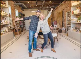  ?? (Courtesy Photo) ?? Dave and Jenny Marrs are known for restoring historic homes across Northwest Arkansas, but this time they renovated an historic building in Centerton as a retail store. The shop bears their name and features their favorite things from brand partners they love.