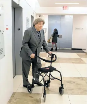  ?? CHRIS YOUNG/THE CANADIAN PRESS ?? Garth Drabinsky arrives for an Ontario Securities Commission hearing in Toronto on Wednesday.