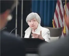  ?? Pablo Martinez Monsivais Associated Press ?? THE FED will start slowly reducing its $4.5 trillion in assets next month. Also, Chairwoman Janet L. Yellen, above, and colleagues left a key rate unchanged.