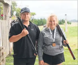  ??  ?? MITCHELL and Josie Dean at home after excelling in the NZ Clay Target Nationals.