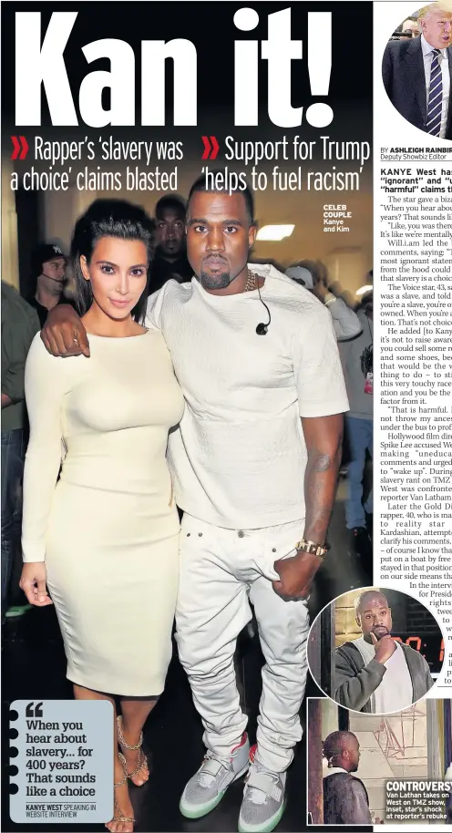  ??  ?? CELEB COUPLE Kanye and Kim