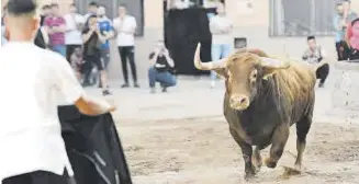  ?? ?? El tercero de la tarde, un ejemplar de Juan Pedro Domecq, en plena exhibición en la Vall.