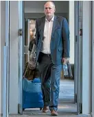  ??  ?? National MP and leadership aspirant Todd Muller arrives in the capital yesterday morning.