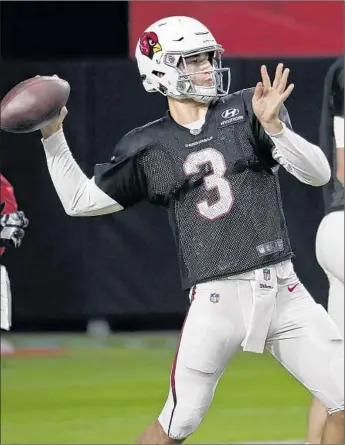  ?? Matt York Associated Press ?? JOSH ROSEN, the No. 10 pick in this year’s draft, is expected to be the Arizona Cardinals’ quarterbac­k of the future, but this season he’s competing to be the backup behind former Ram Sam Bradford.