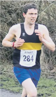  ??  ?? Left to right: John Cook, the winner of the Penshaw Half Marathon trial race. Houghton Harrier Lee Dover defends his Lambton title. Sunderland Harriers’ Under-15 Dillon Revell, who won the 800m.