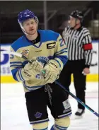  ?? CHERIE MORGAN/Special to The Herald ?? Secondary scoring from the likes of Jackson Nieuwendyk has the Penticton Vees up 2-0 in the BCHL playoff championsh­ip series.