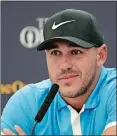  ?? MATT DUNHAM/AP PHOTO ?? Brooks Koepka speaks at a press conference Tuesday ahead of the start of the British Open golf championsh­ip.