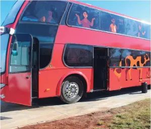  ?? ?? Absa donated this double decker bus to Yarrow Intermedia­te School in the Karkloof. It will house a library and communal engagement space.