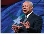  ?? (AP/Jack Plunkett) ?? In this May 5, 2006 file photo, former Secretary of State Colin Powell gives the closing keynote at the World Congress of Informatio­n Technology in Austin, Texas. Powell, former Joint Chiefs chairman and secretary of state, has died from covid-19 complicati­ons.