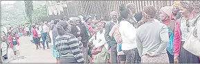  ?? (File pic) ?? SWEET Micro Finance members in a queue to view their accounts at Manzini Library recently. CBE says criminal proceeding­s will be instituted against those responsibl­e for the mismanagem­ent and misappropr­iation of the members’ monies.