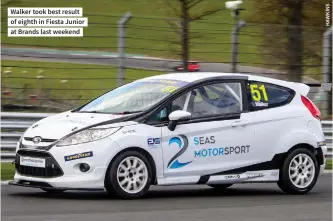  ?? ?? Walker took best result of eighth in Fiesta Junior at Brands last weekend