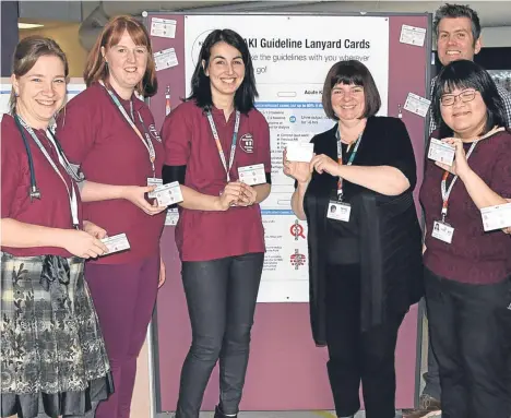  ??  ?? STAFF from renal services have been manning an an informatio­n stand at Dundee’s Ninewells Hospital where they have been raising awareness of acute kidney injury (AKI).
Acute kidney injury is damage to the organs which causes them to stop working...