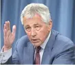  ?? EVAN VUCCI, AP ?? Chuck Hagel is unhappy about politiciza­tion.