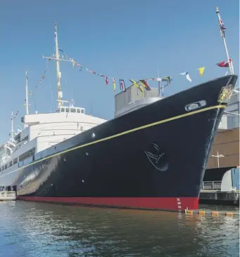  ??  ?? 0 Royal Yacht Britannia is now permanentl­y moored at Ocean Terminal in Leith, Edinburgh