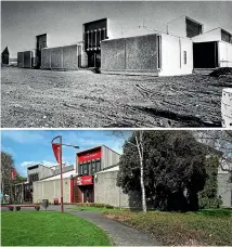  ??  ?? Then and now: The Te Manawa art gallery when it was completed in 1977 and how it looks 41 years on.