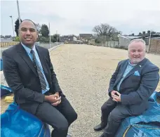  ?? ?? Dr Neil Modha with Wayne Fitzgerald at the site identified for a new pool.