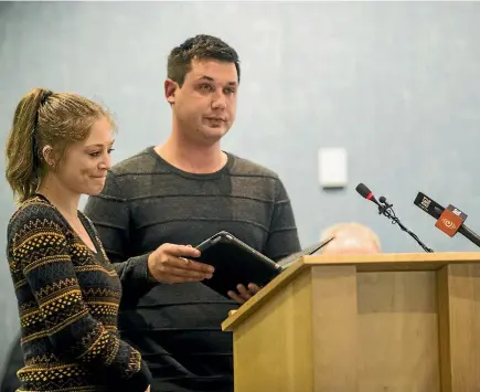  ??  ?? Andre and Chloe Stewart say losing their Bella Vista home has caused much stress on their family and asked for compensati­on. Right, The empty homes at lakes Boulevard may one day be rebuilt and sold.