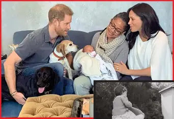  ?? ?? Great Expectatio­ns Sources say Harry and Meghan (with Meghan’s mom, Doria Ragland, and Archie top, and Archie and Lili, right) had “hopes of turning their brand into a cash cow.”