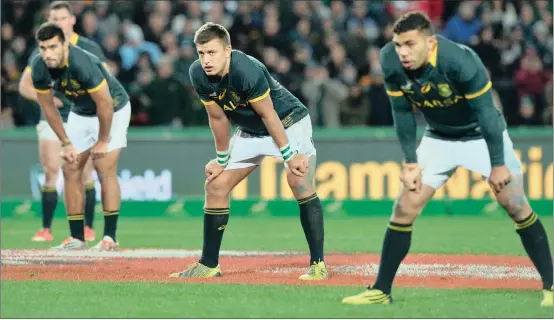  ?? Picture: BACKPAGEPI­X ?? PRESSURE OUT IN THE MIDDLE:
Handré Pollard knows he faces ‘fierce competitio­n’ from Pat Lambie and Morné Steyn for the Springbok No 10 jersey.