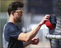  ?? ROSS D. FRANKLIN — THE ASSOCIATED PRESS ?? Bradley Zimmer waits his turn during batting practice Feb. 15 in Goodyear, Ariz.