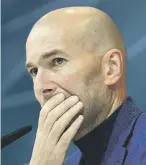  ?? Picture: AFP ?? OUT OF THE BLUE. Zinedine Zidane at a press conference in Madrid yesterday announcing his shock resignatio­n as Real Madrid coach.