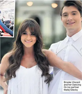  ??  ?? Brooke Vincent and her Dancing On Ice partner Matej Silecky