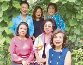  ?? Photo courtesy of RITA DY ?? (Seated) Zonta past vice area director Sonia Tiong-Aquino, district governor Baby Perez-Sison and past internatio­nal president Livie Ferry; (standing, from left) past area director Dandy Gomez, Zonta Club of Ayala Makati president Rita Dy and past...