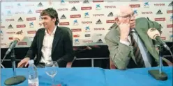  ??  ?? Raúl y Luis, en una conferenci­a de prensa conjunta.