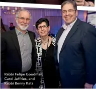  ??  ?? Lessimus, omnis eossum ius alis Rabbi Felipe Goodman,
vendipsapi­ci nihil Carol Jeffries, and Rabbi Benny Katz