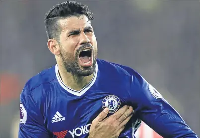  ?? Picture: PA. ?? Diego Costa has scored 14 Premier League goals for Antonio Conte’s side this season.