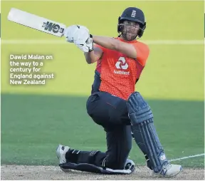  ??  ?? Dawid Malan on the way to a century for England against New Zealand